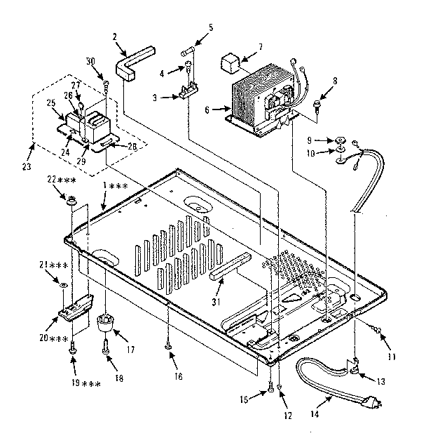Kenmore 5668832980 microwave parts diagram