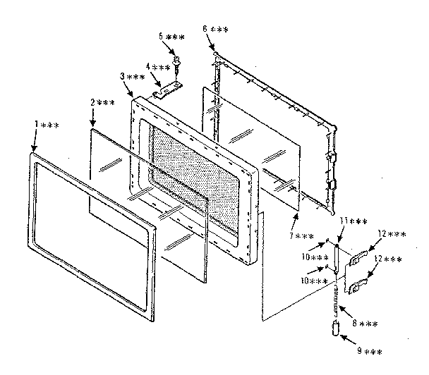 Kenmore 5668832980 door parts diagram