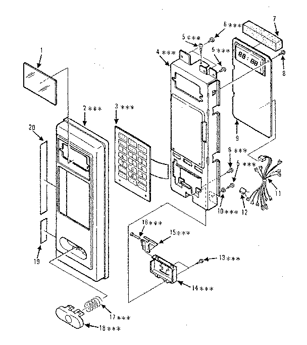 Kenmore 5668832980 control panel parts diagram