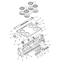 Kenmore 6283538252 control panel and cooktop assemblies diagram
