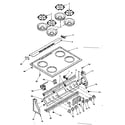 Kenmore 6283567894 control panel and cooktop assemblies diagram