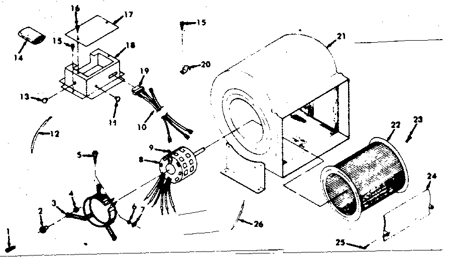 Kenmore 867763461 blower (models 867.763451 & 867.763461) diagram