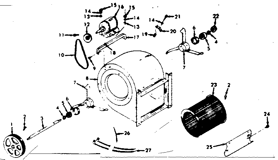 Kenmore 867763461 blower (model 867.763471) diagram