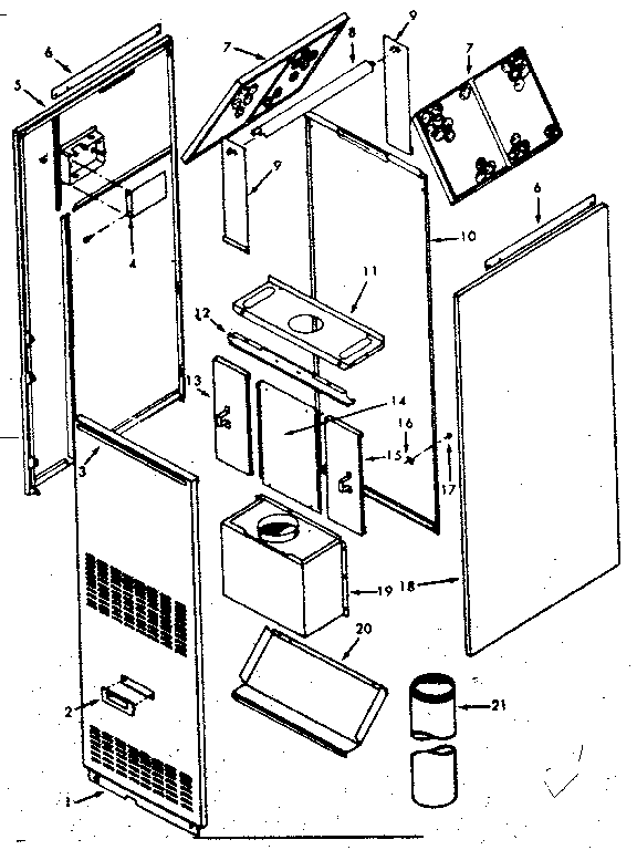 Kenmore 867762840 furnace casing diagram