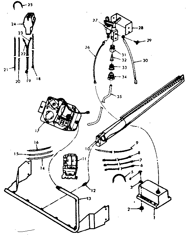 Kenmore 867763550 gas burners and manifold diagram