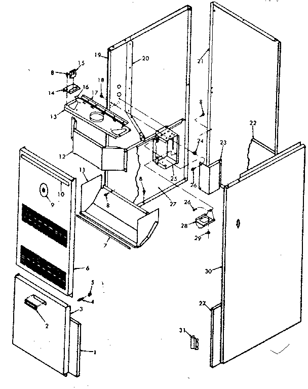 Kenmore 867763331 furnace body / 763321 diagram