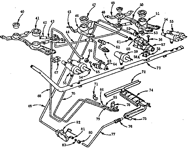 Kenmore 103730610 burner section diagram