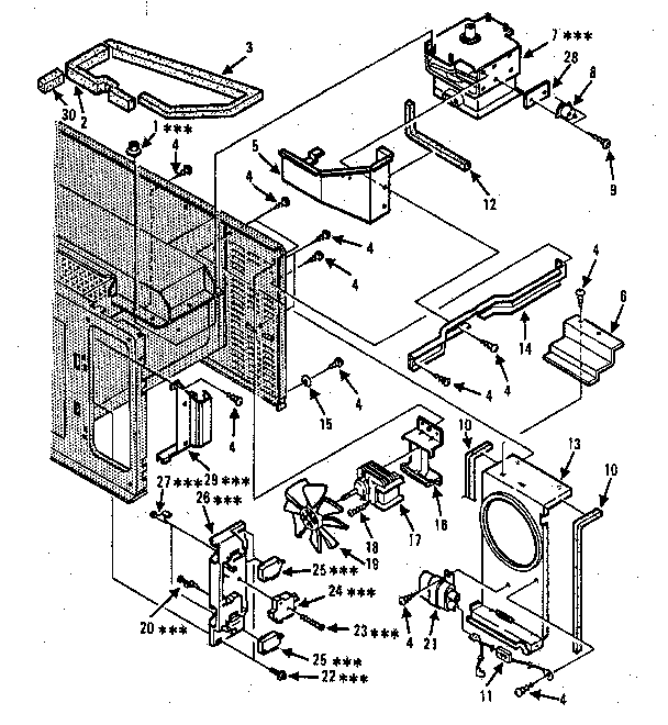 Kenmore 5668872280 switches and microwave parts diagram