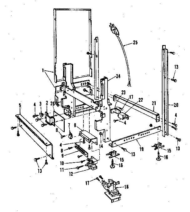 Kenmore 5871446583 frame details diagram