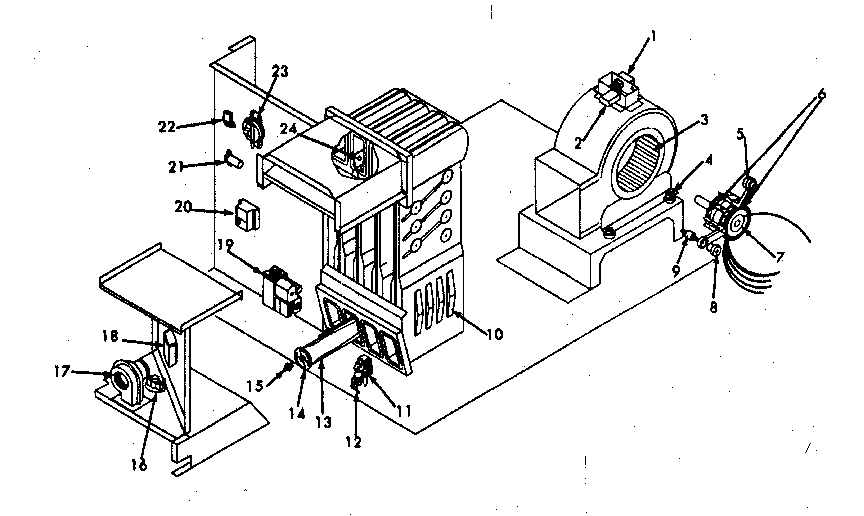 Kenmore 867815900 functional replacement parts (heating section & blower) diagram
