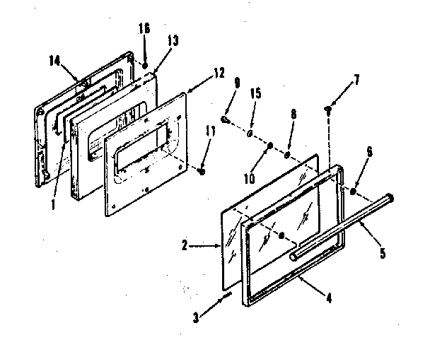 Kenmore 9114548810 oven door section diagram