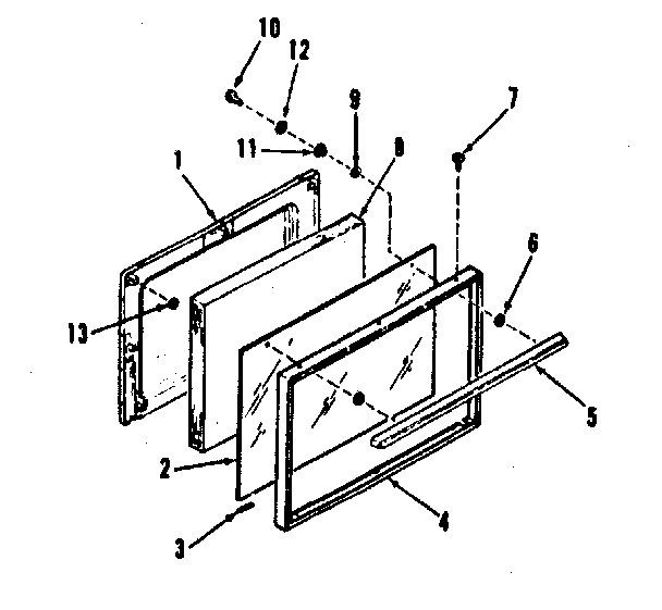 Kenmore 9114618890 oven door section diagram