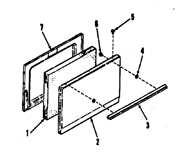 Kenmore 9114618890 oven door section diagram