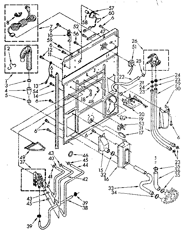 Kenmore 11082694130 rear panel parts diagram