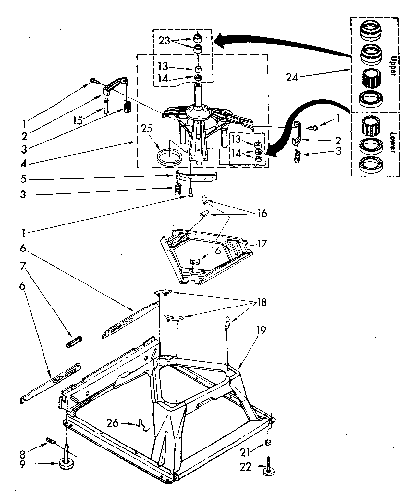 Kenmore 11082694130 machine base parts diagram