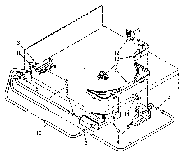 Kenmore 11082694130 bleach, detergent and rinse dispenser parts diagram