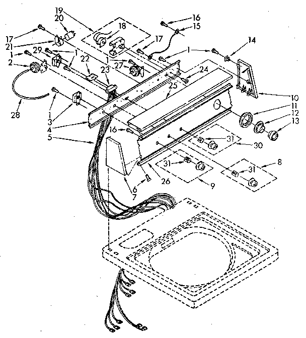 Kenmore 11082791110 control panel parts diagram