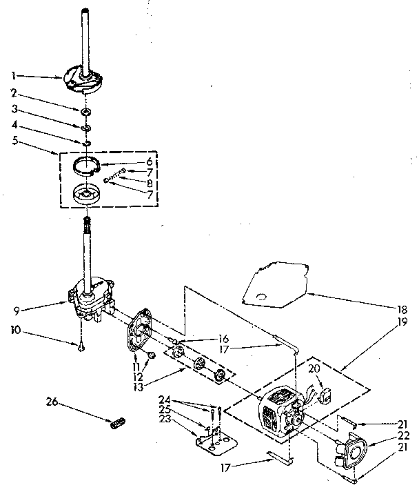 Kenmore 11082791110 brake, clutch, gearcase, motor and pump parts diagram