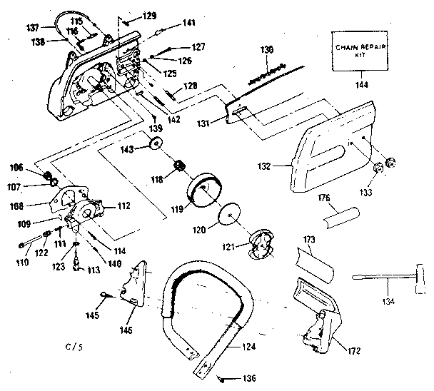 Craftsman 358356070 clutch and handlebar assembly diagram