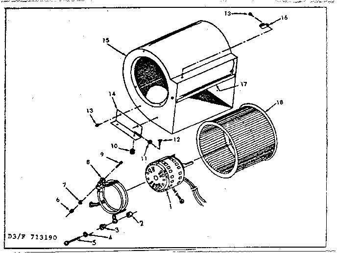Kenmore 867713190 blower assembly diagram