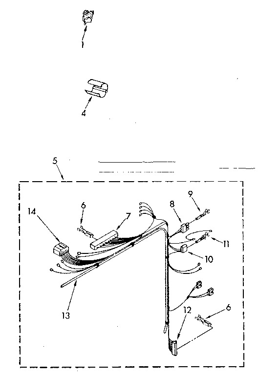 Kenmore 11082467310 wiring harness parts diagram