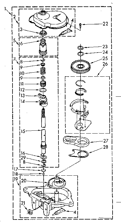 Kenmore 11082467310 gearcase parts diagram