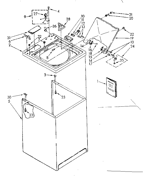 Kenmore 11082683730 top and cabinet parts diagram