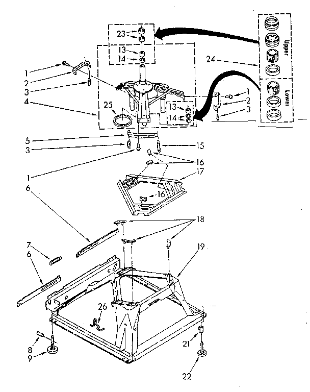 Kenmore 11082683730 machine base parts diagram