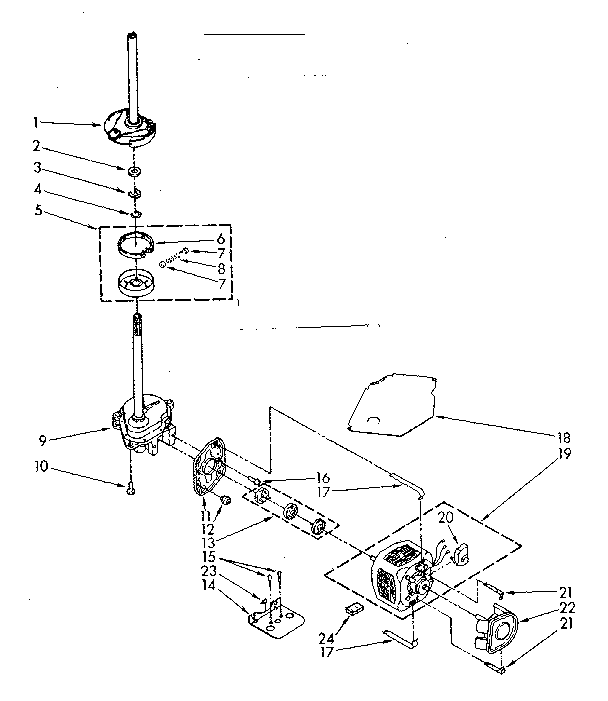 Kenmore 11082692640 brake, clutch, gearcase, motor and pump parts diagram