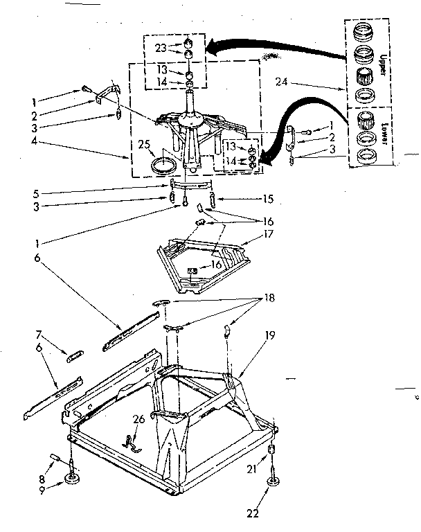 Kenmore 11082692640 machine base parts diagram