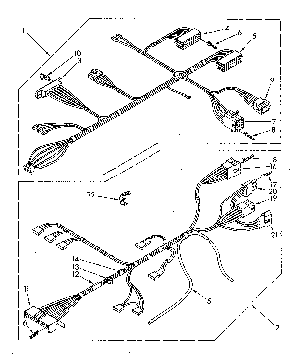 Kenmore 11082791620 wiring harness parts diagram