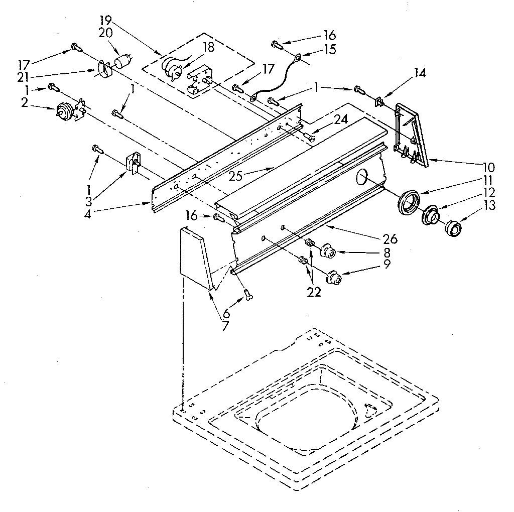 Kenmore 11082870300 console panel parts diagram