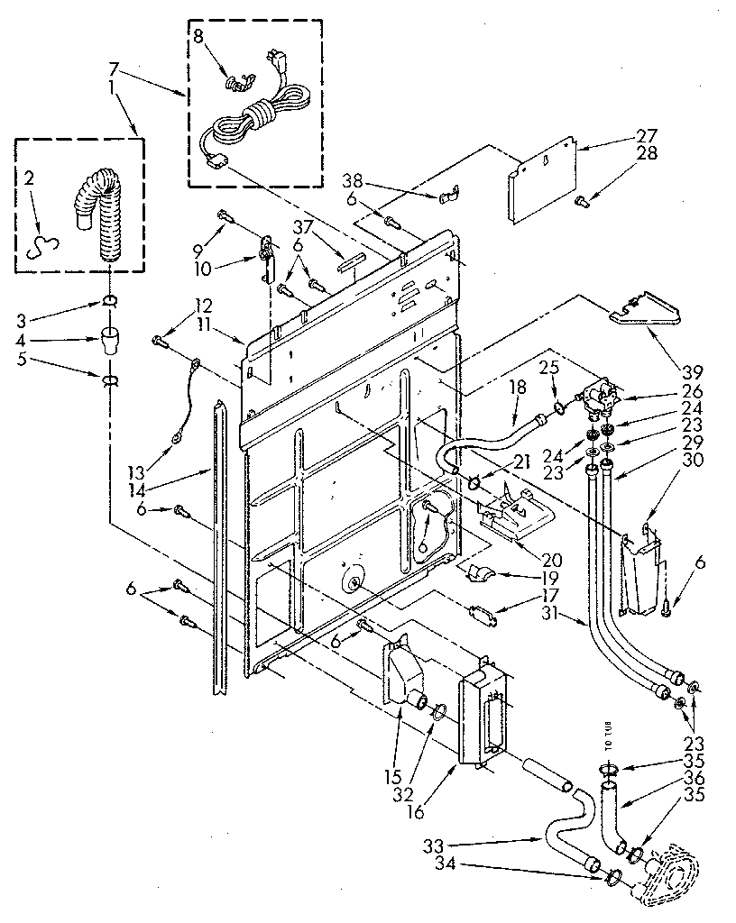 Kenmore 11082870300 rear panel parts diagram