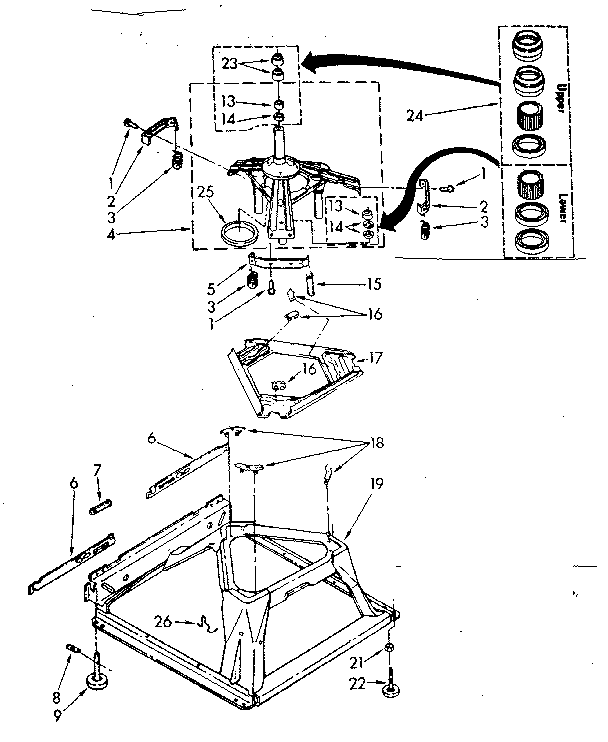 Kenmore 11082870300 machine base parts diagram