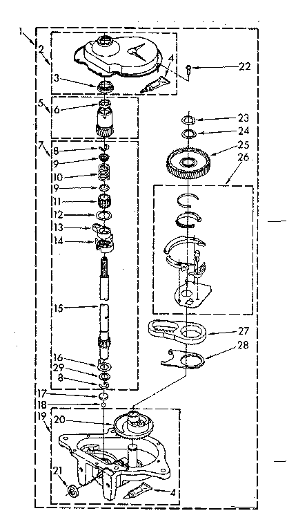 Kenmore 11082870300 gearcase parts diagram