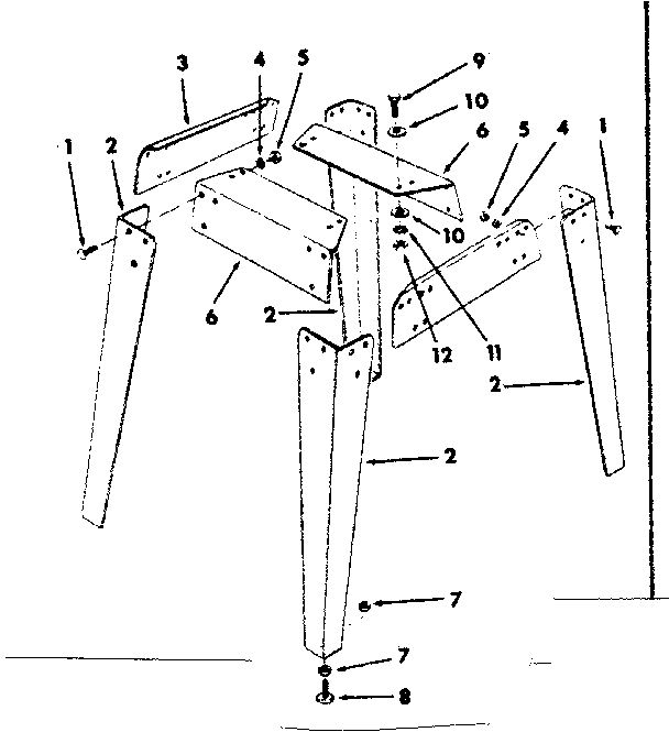 Craftsman 113298141 legs supplied with 113.298031 and 113.298151 diagram