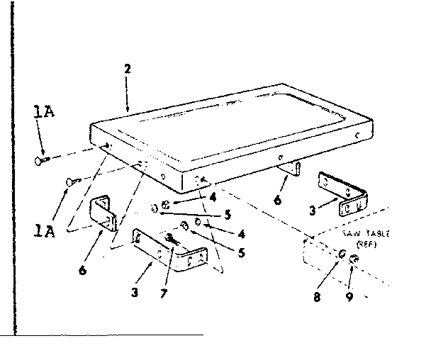 Craftsman 113298141 table extension supplied with model 113.298031 & 113.298151 diagram