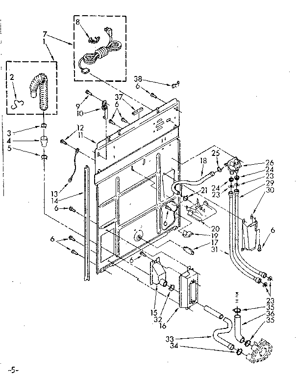 Kenmore 11082872300 rear panel parts diagram