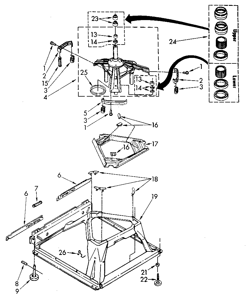 Kenmore 11082872300 machine base parts diagram