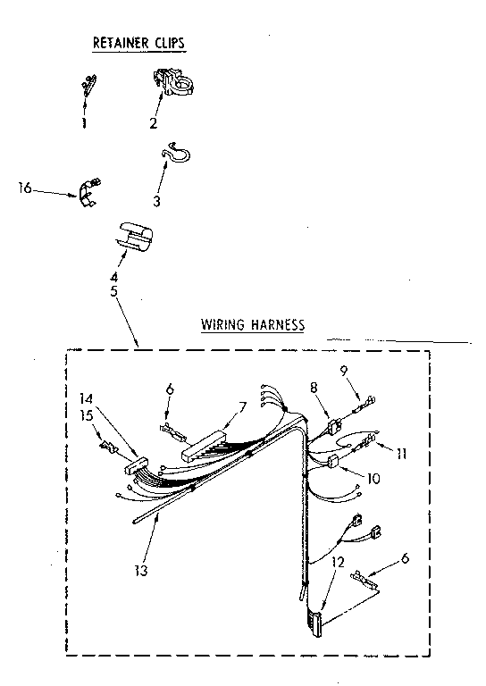 Kenmore 11082880700 wiring harness parts diagram