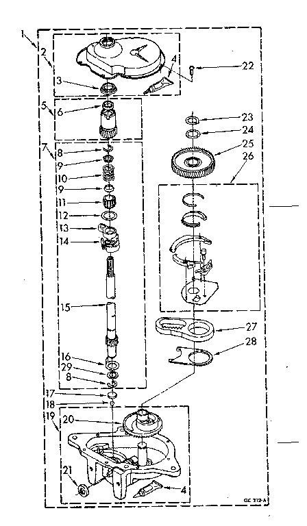 Kenmore 11082880700 gearcase parts diagram