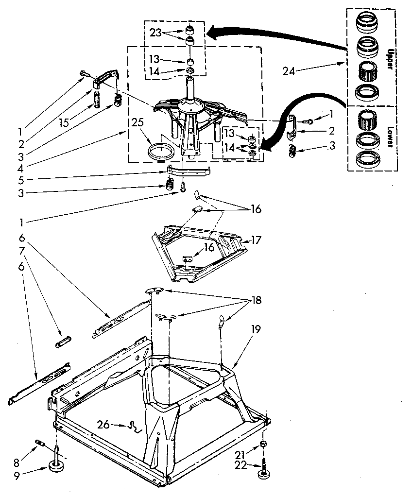 Kenmore 11082882300 machine base parts diagram