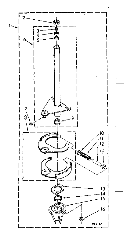 Kenmore 11082882300 brake and drive tube parts diagram