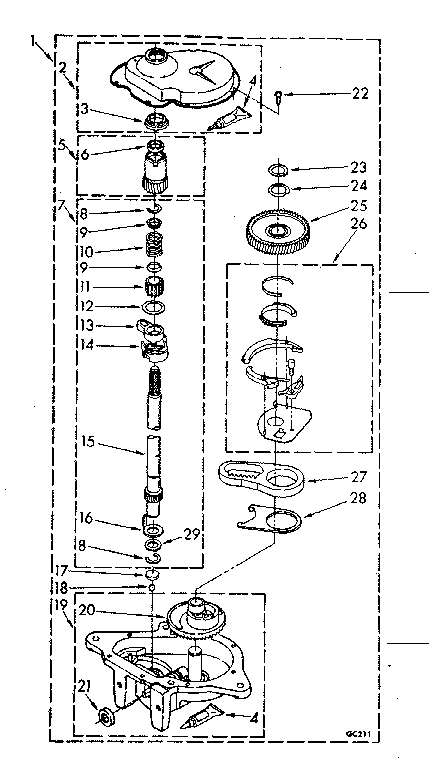 Kenmore 11082882300 gearcase parts diagram