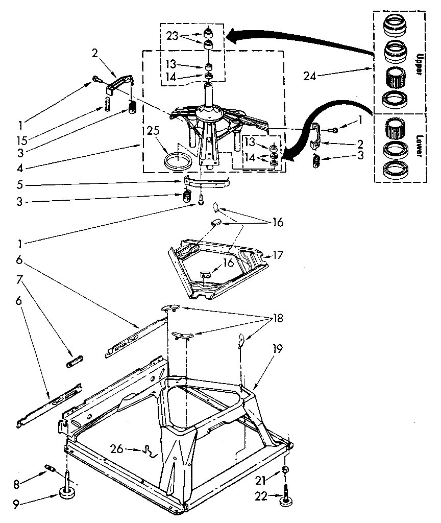 Kenmore 11082883600 machine base parts diagram