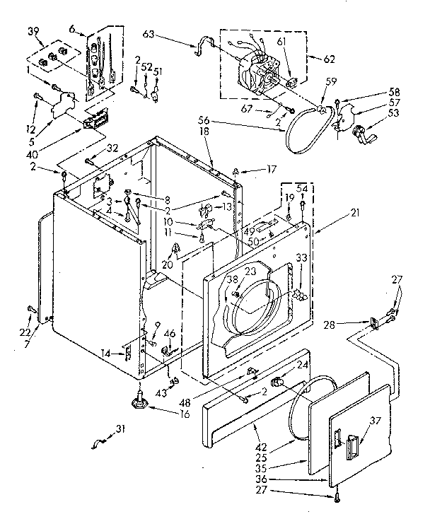 Kenmore 11086407810 cabinet parts diagram