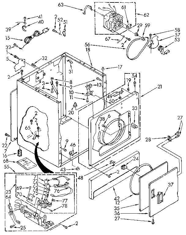 Kenmore 11087405810 cabinet parts diagram