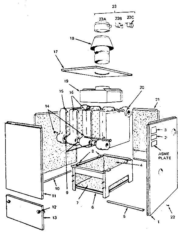 Kenmore 229963290 jacket - sections & base parts diagram