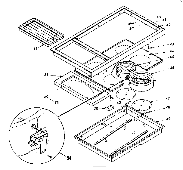 Kenmore 6289487540 main top cook surface diagram