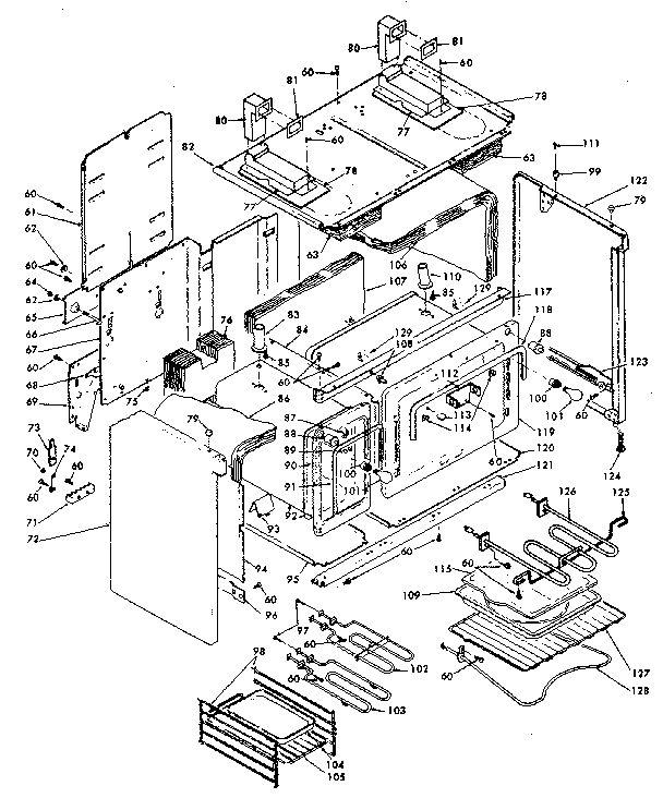 Kenmore 6289487540 body assembly diagram